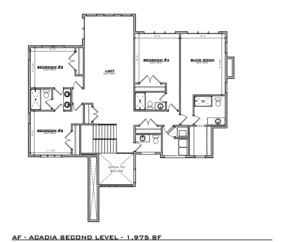 Acadia Second Level floor plan, General plan set