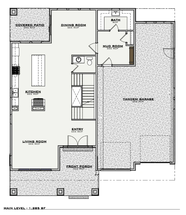 Carmel Main Level floor plan, General plan set