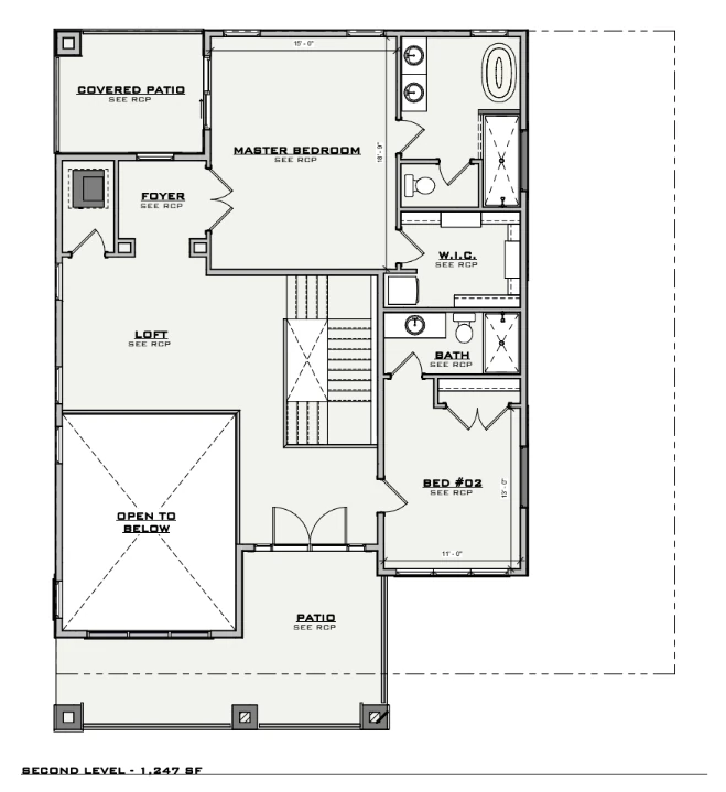 Carmel Second Level floor plan, General plan set