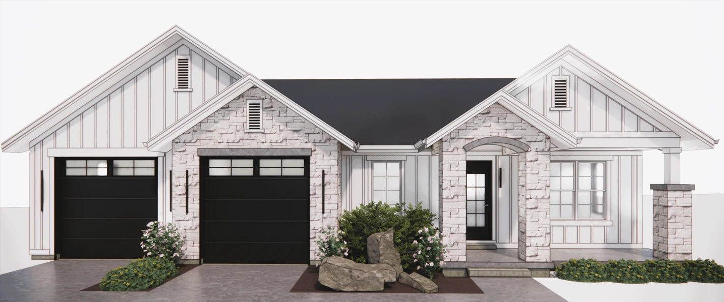 Chestnut exterior architectural rendering, SR303 design study