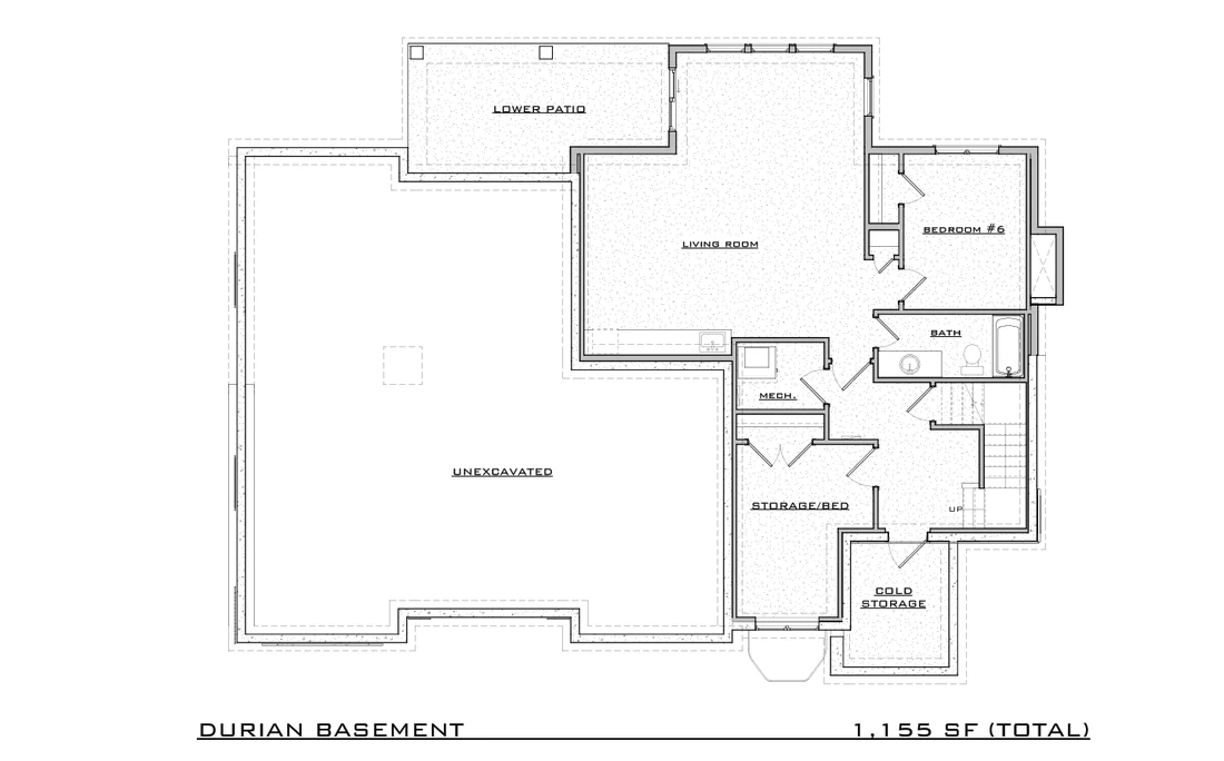 Durian Farmhouse Basement floor plan, Farmhouse plan set