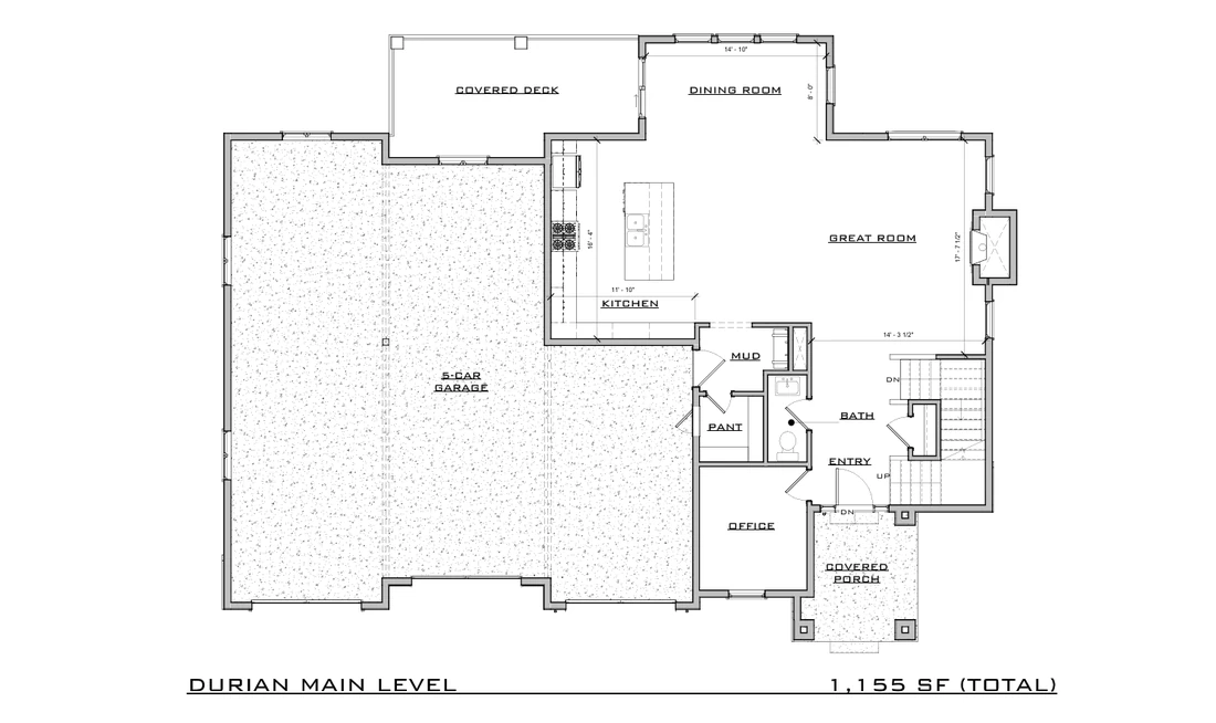 Durian Farmhouse Main Level floor plan, Farmhouse plan set