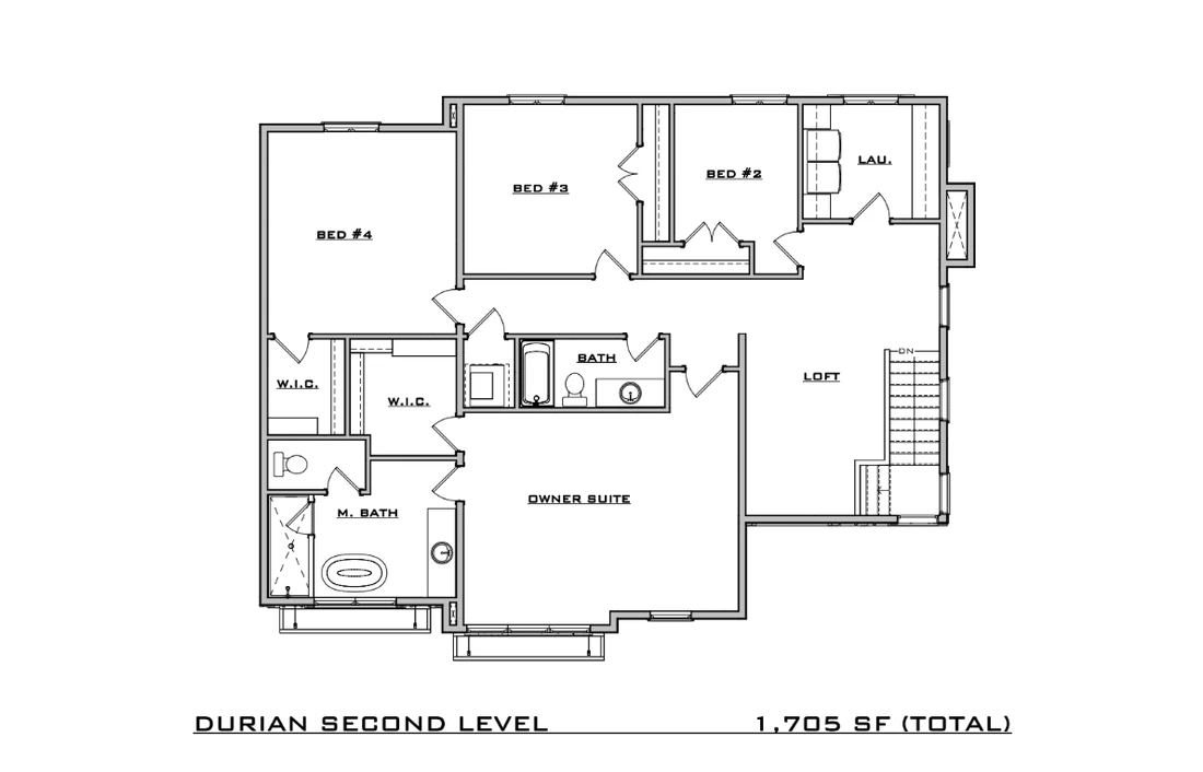 Durian Farmhouse Second Level floor plan, FH plan set