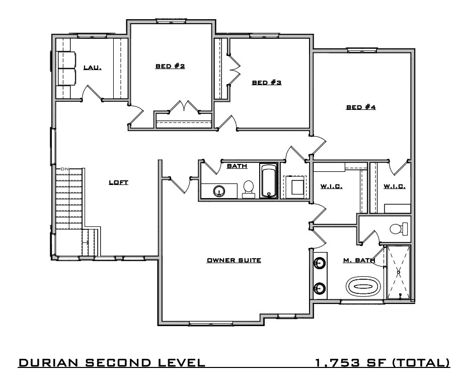 Durian Upper Floor floor plan, General plan set