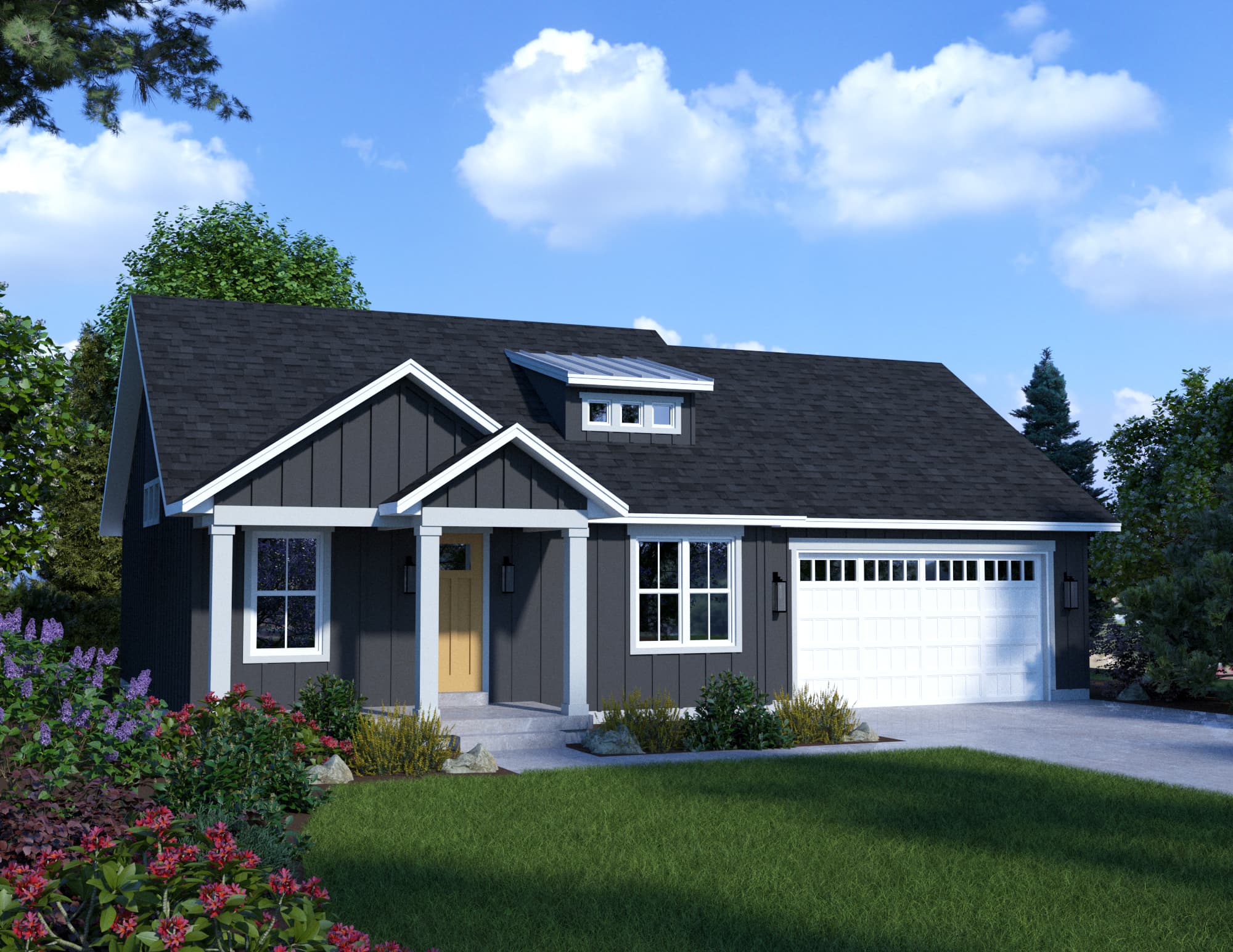 Historical architectural rendering from England Ridge, not a completed-home photograph