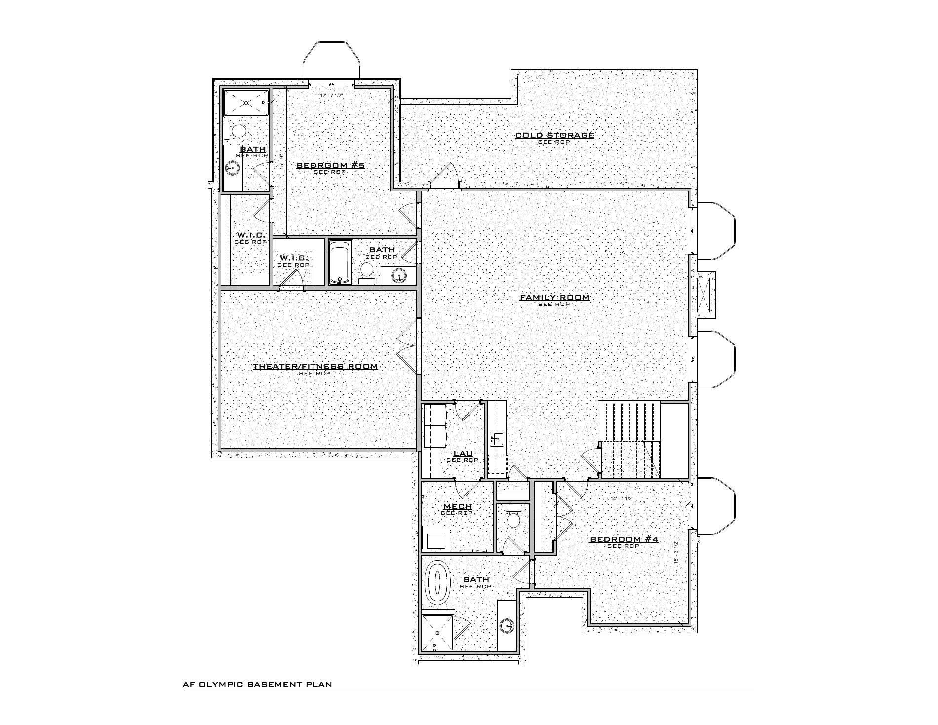 Olympic, lot BH08 — Basement architectural floor plan