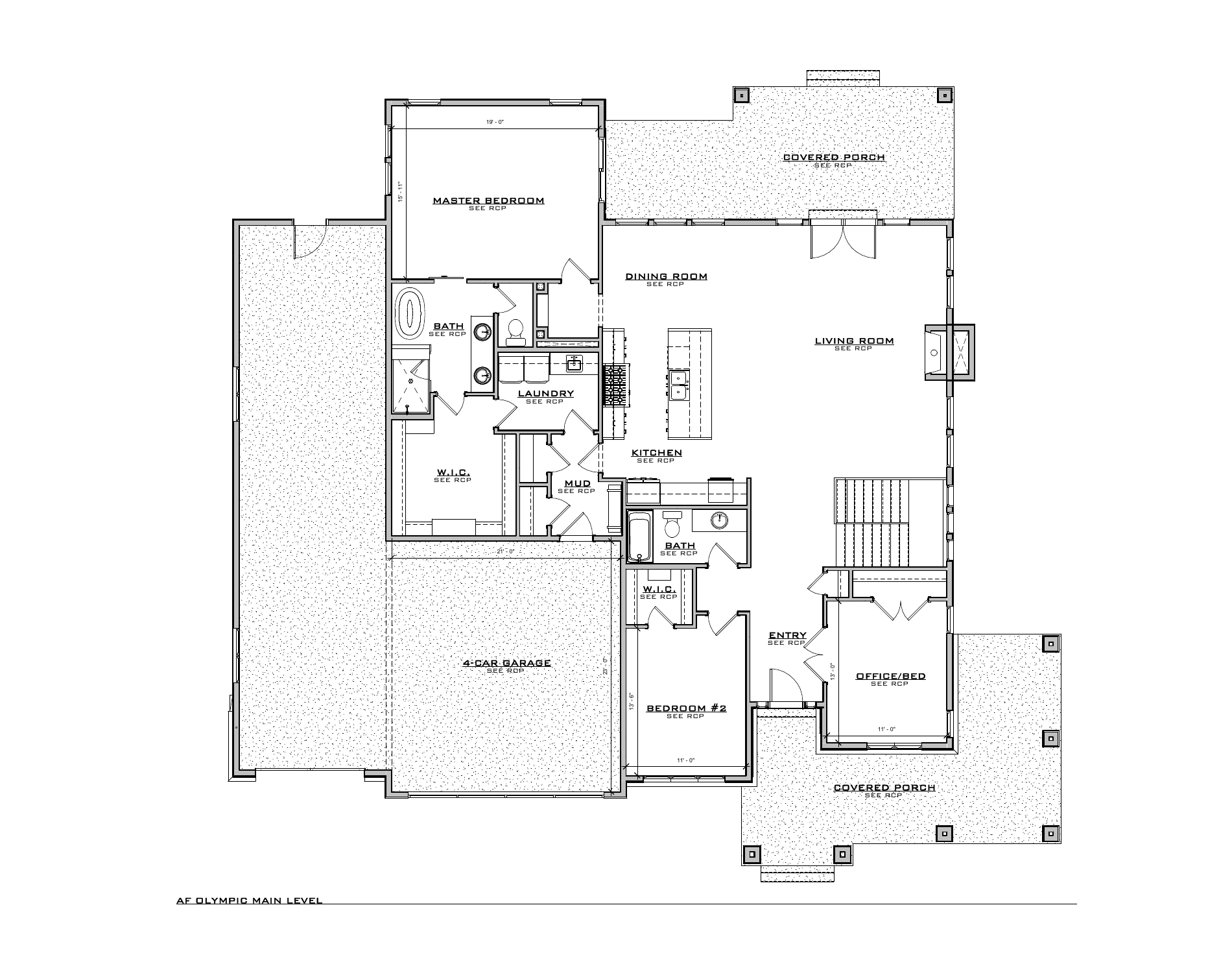 Olympic, lot BH08 — Main level architectural floor plan