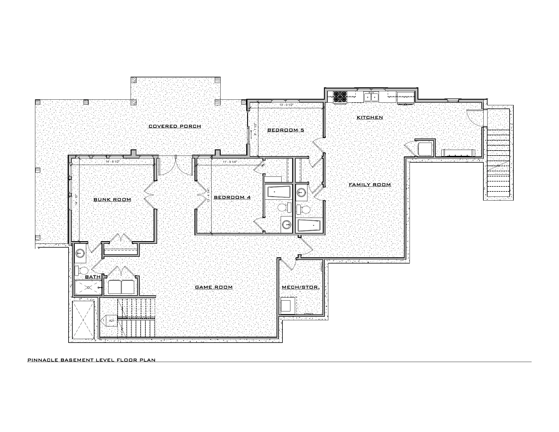 Pinnacle, lot RES138 — Basement architectural floor plan
