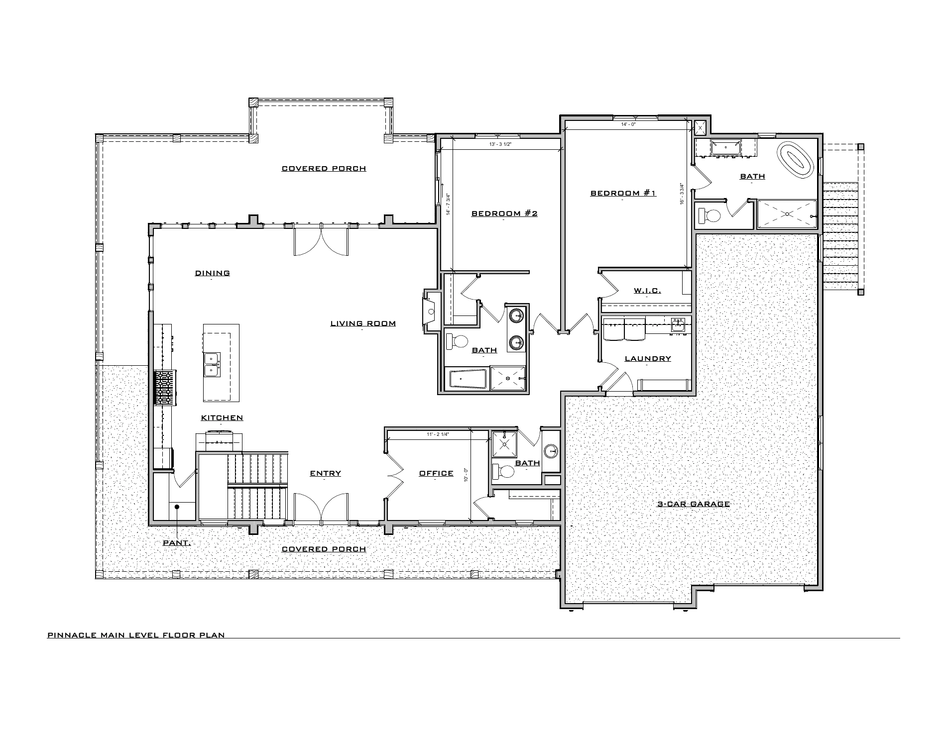 Pinnacle, lot RES138 — Main level architectural floor plan