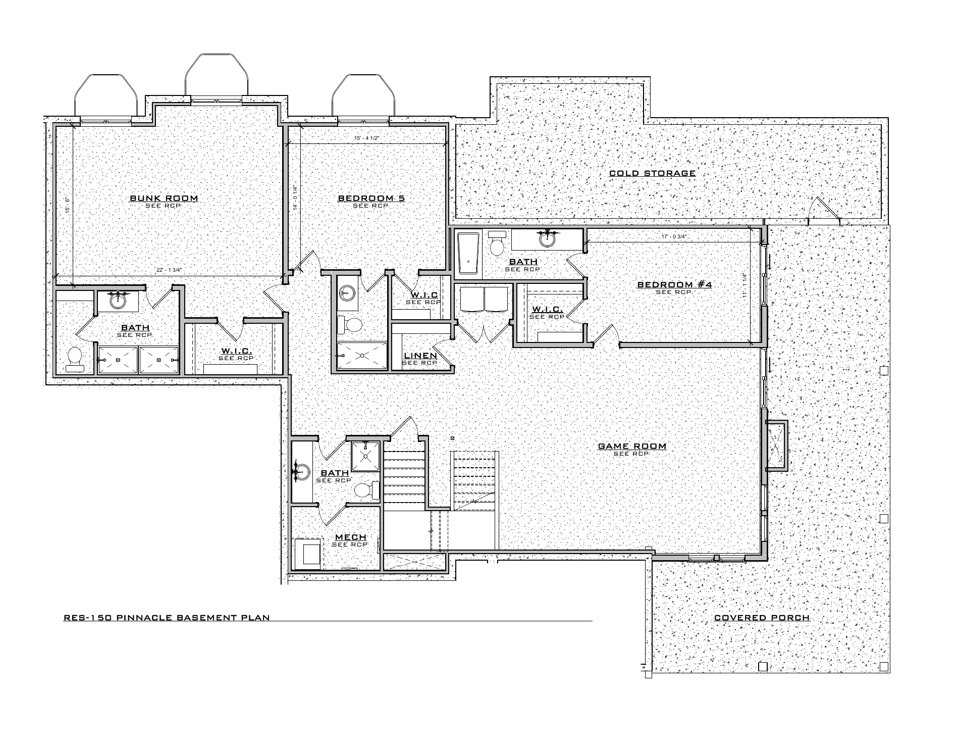 Pinnacle, lot RES150 — Basement architectural floor plan