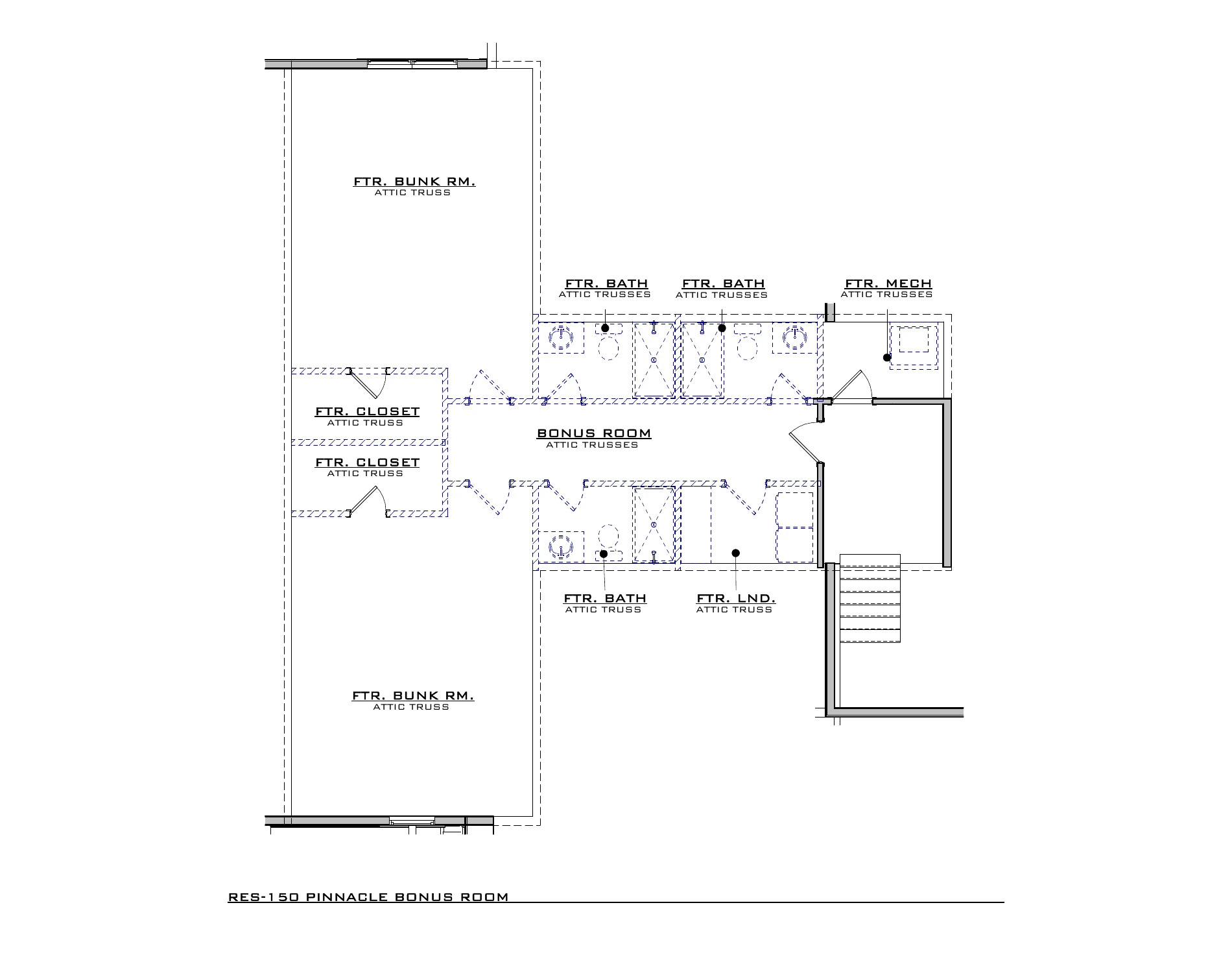 Pinnacle, lot RES150 — Bonus room architectural floor plan
