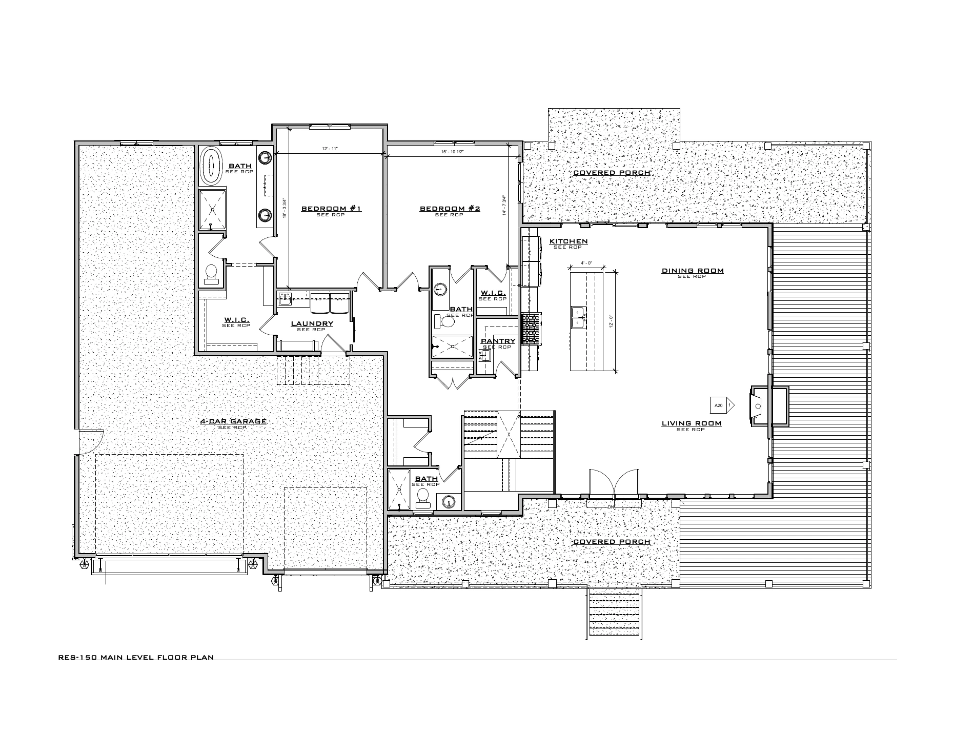 Pinnacle, lot RES150 — Main level architectural floor plan