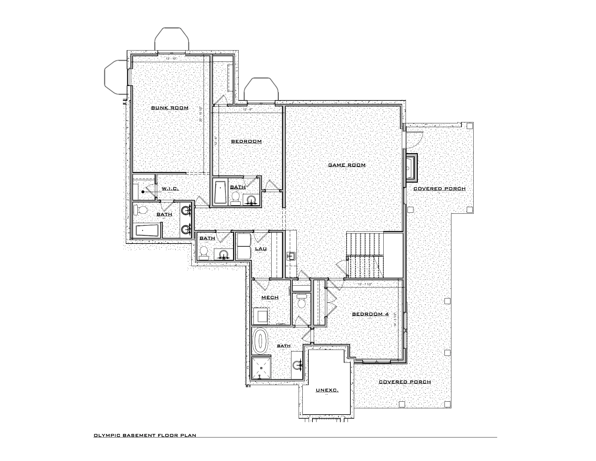 Olympic, lot RES151 — Basement architectural floor plan