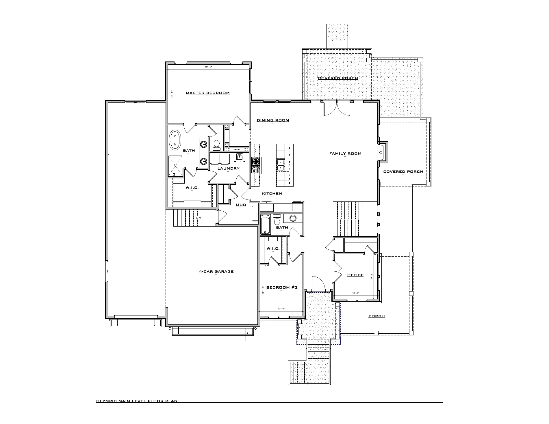 Olympic, lot RES151 — Main level architectural floor plan