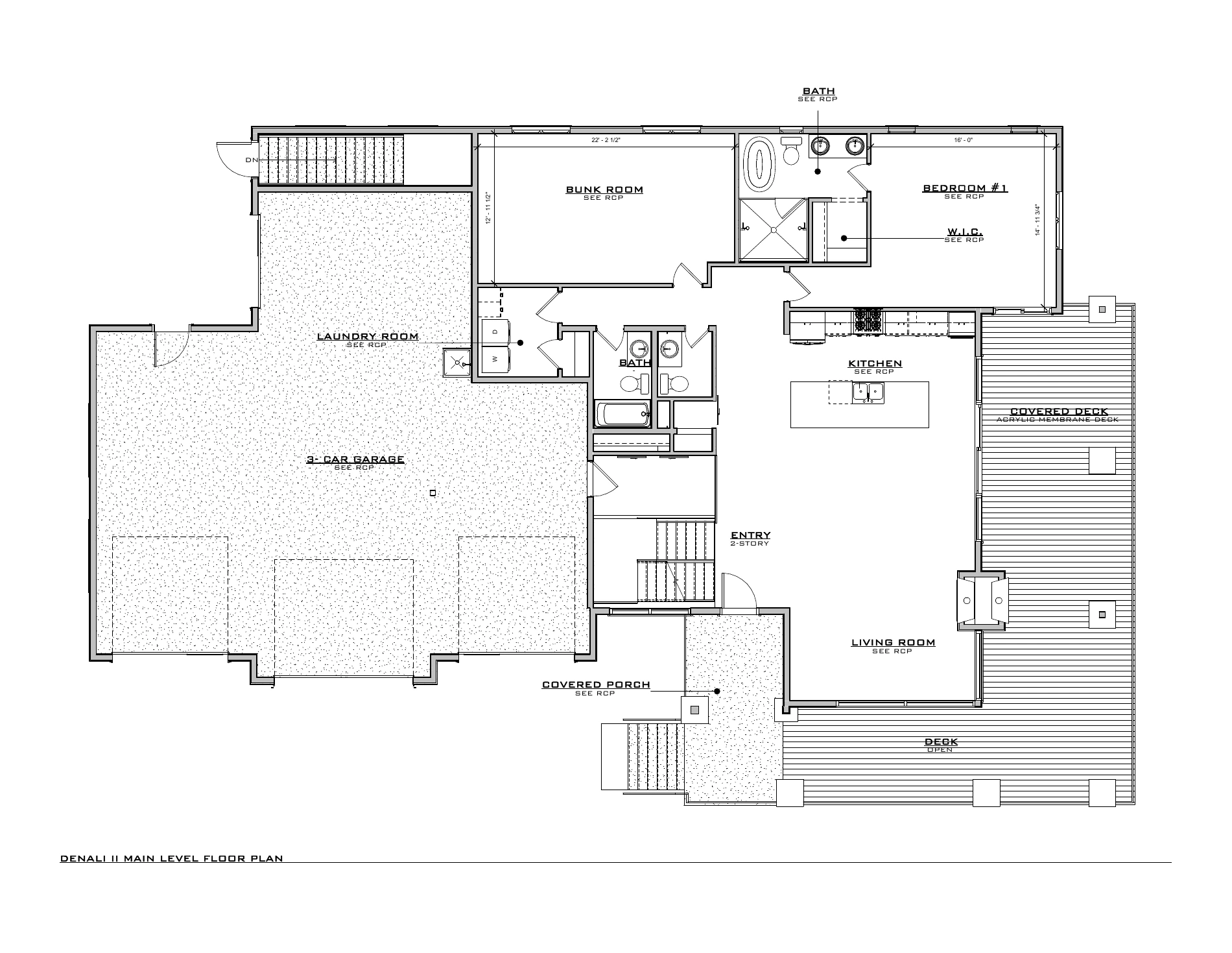 Denali II, lot RES157 — Main level architectural floor plan