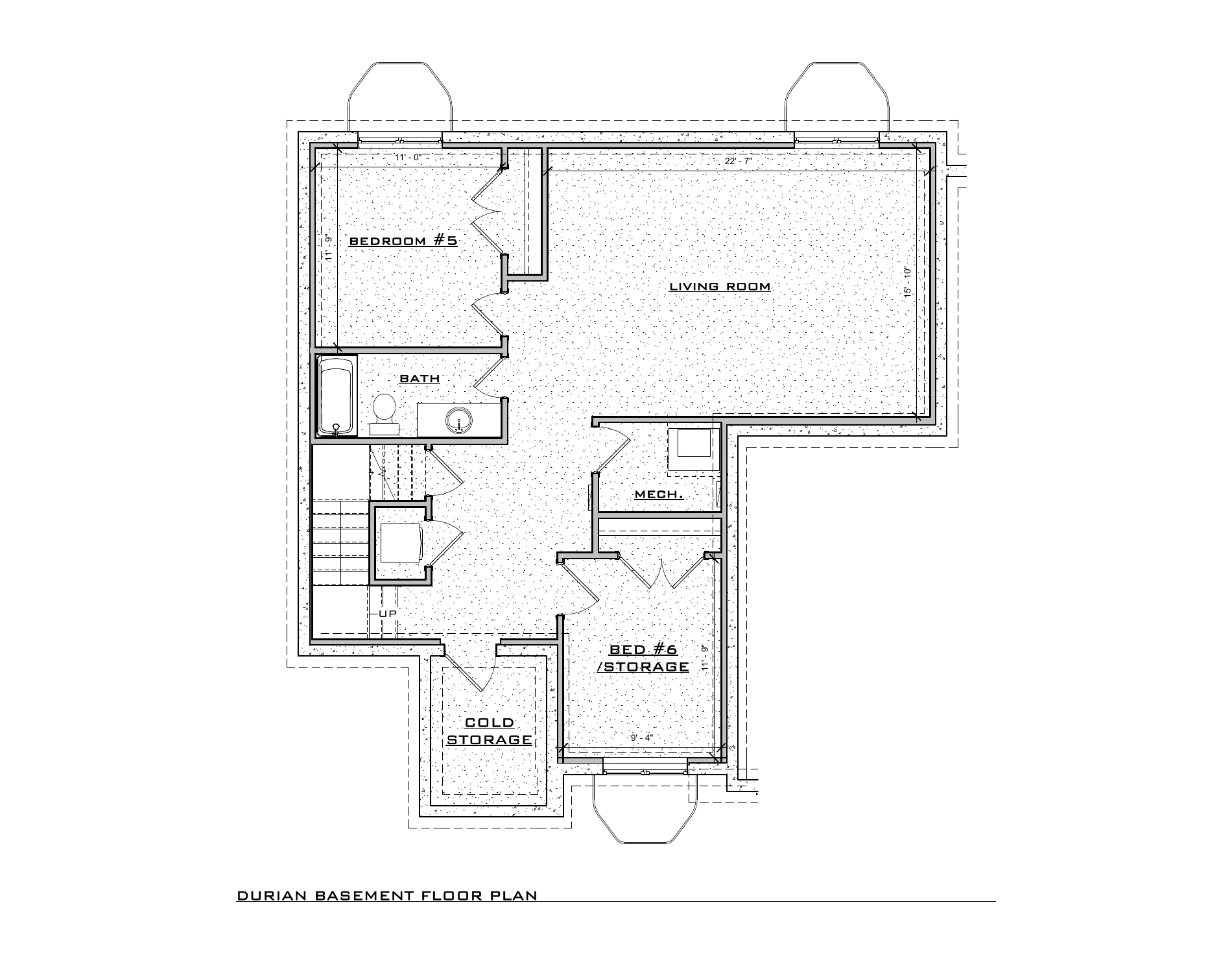 Durian Modern, lot SR304 — Basement architectural floor plan