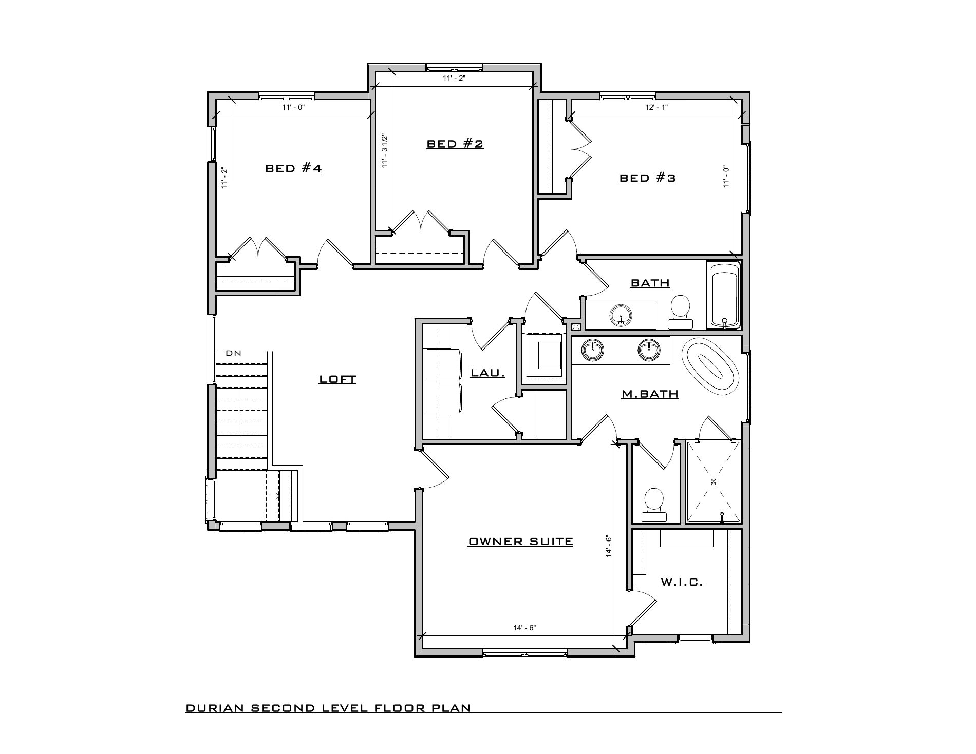 Durian Modern, lot SR304 — Second level architectural floor plan