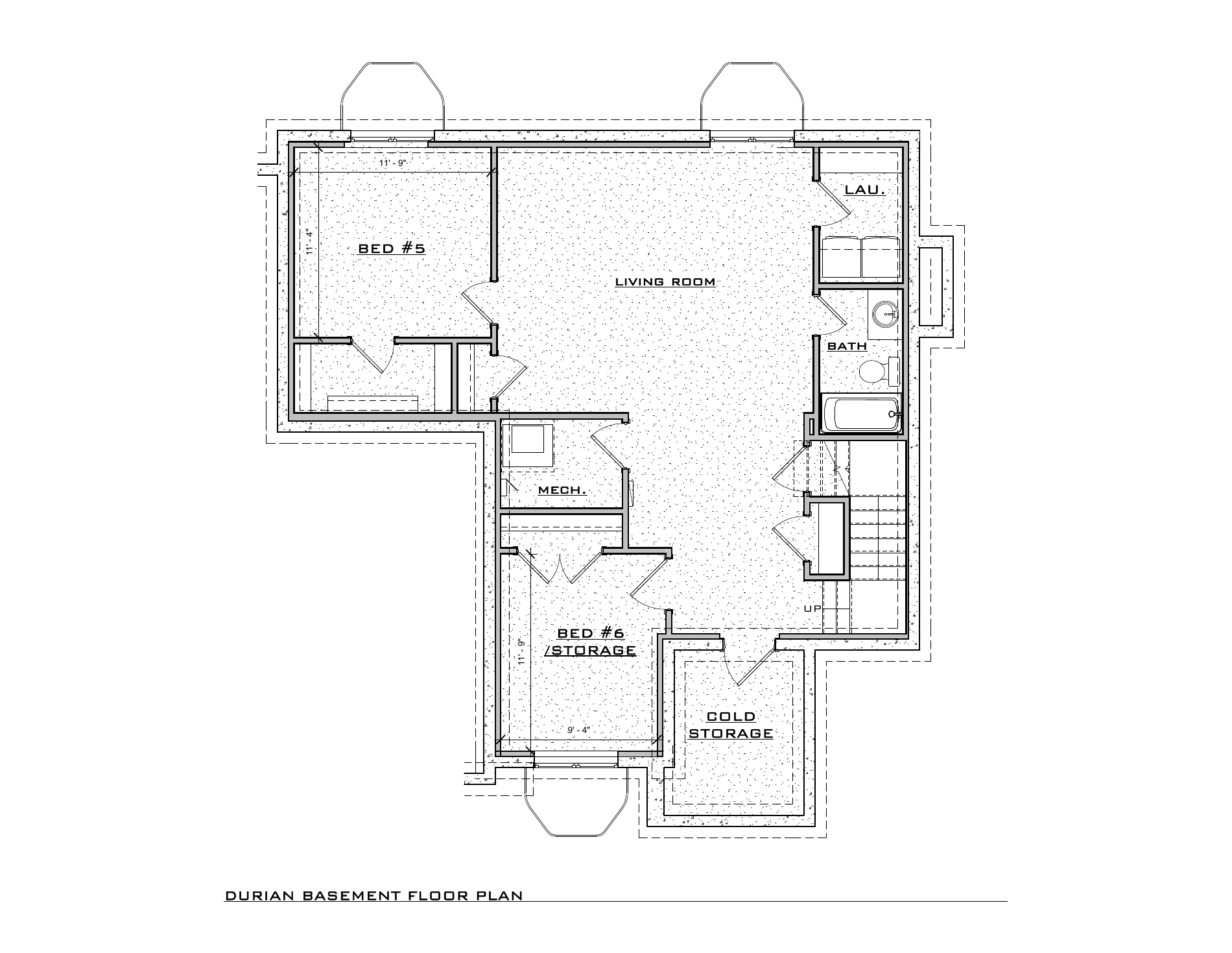 Durian Farmhouse, lot SR311 — Basement architectural floor plan