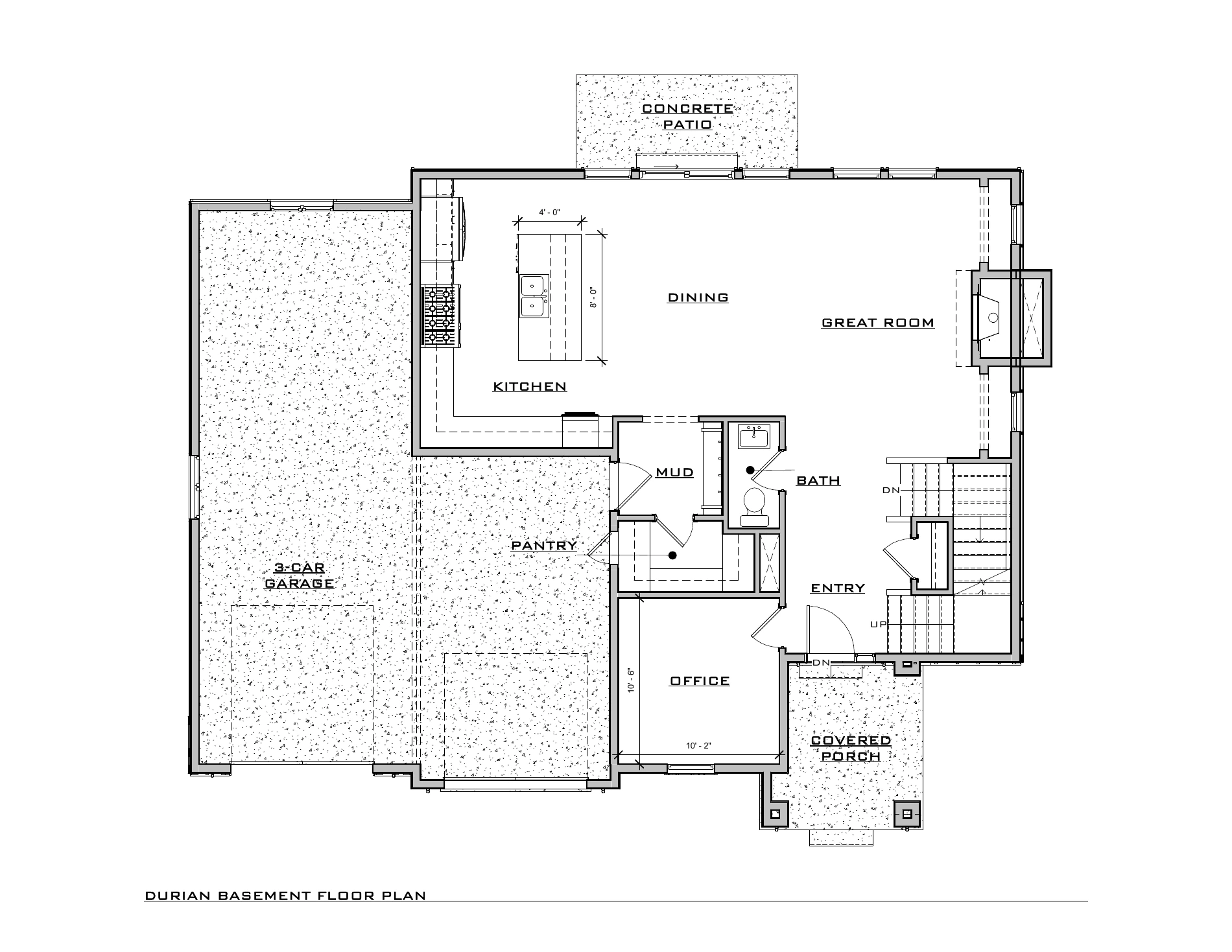 Durian Farmhouse, lot SR311 — Main level architectural floor plan