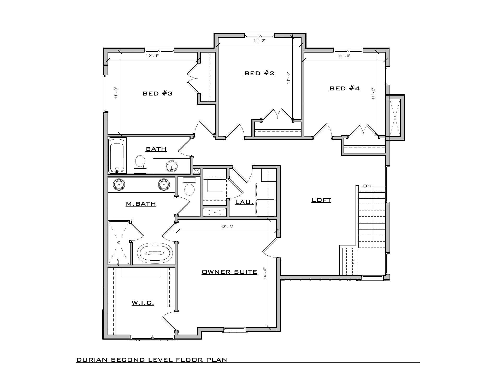 Durian Farmhouse, lot SR311 — Second level architectural floor plan