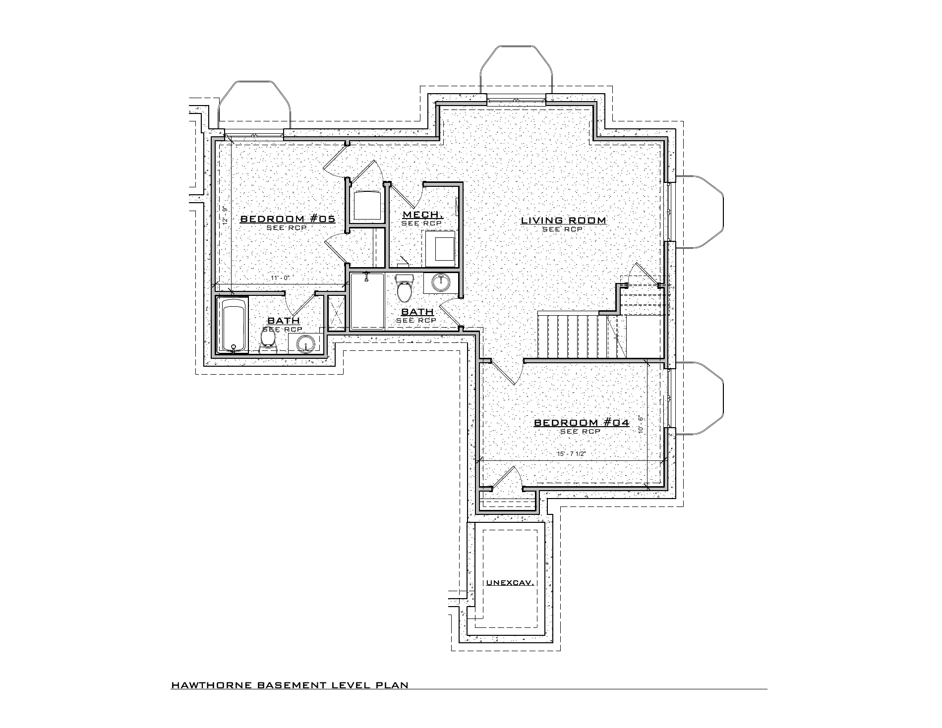 Hawthorne Modern, lot SR312 — Basement architectural floor plan