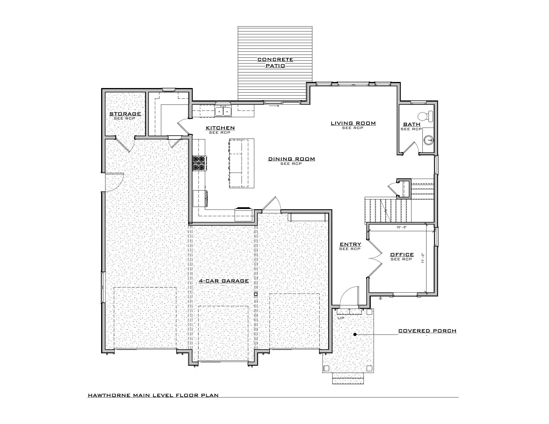 Hawthorne Modern, lot SR312 — Main level architectural floor plan