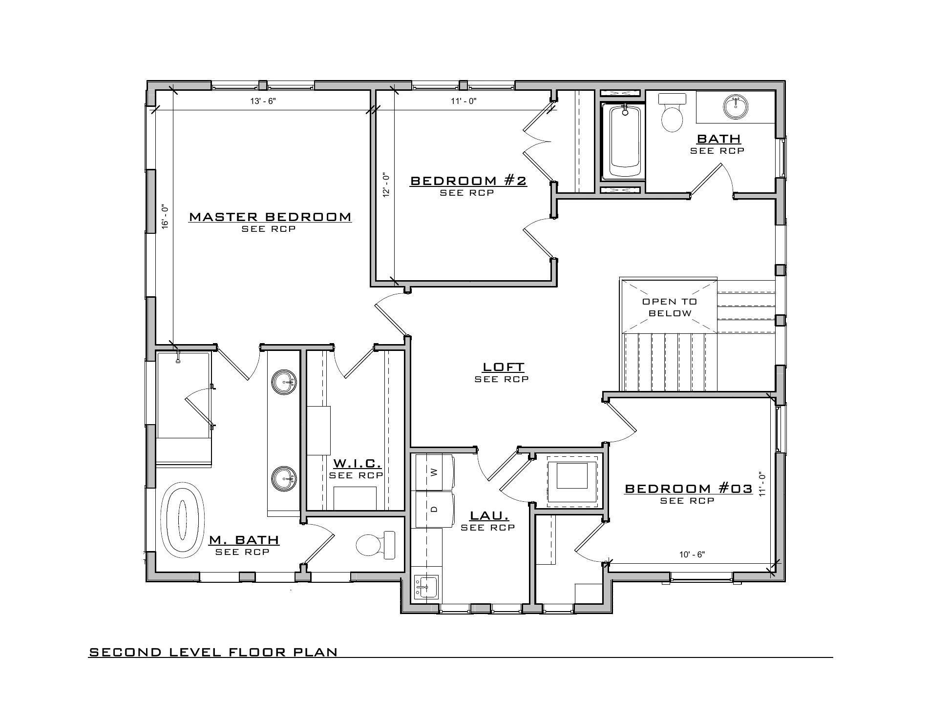 Hawthorne Modern, lot SR312 — Second level architectural floor plan