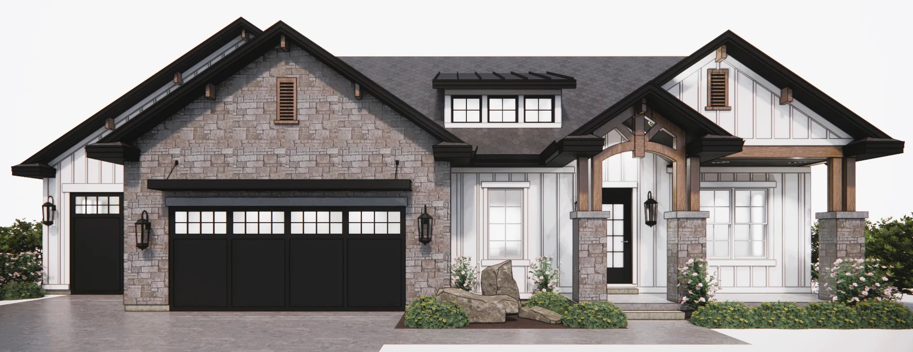 Chestnut Farmhouse, lot SR406 — builder-supplied architectural rendering, not finished-home photography