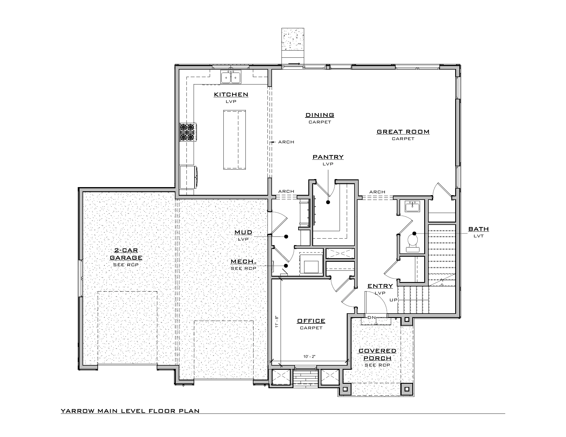 Yarrow, lot TL145 — Main level architectural floor plan