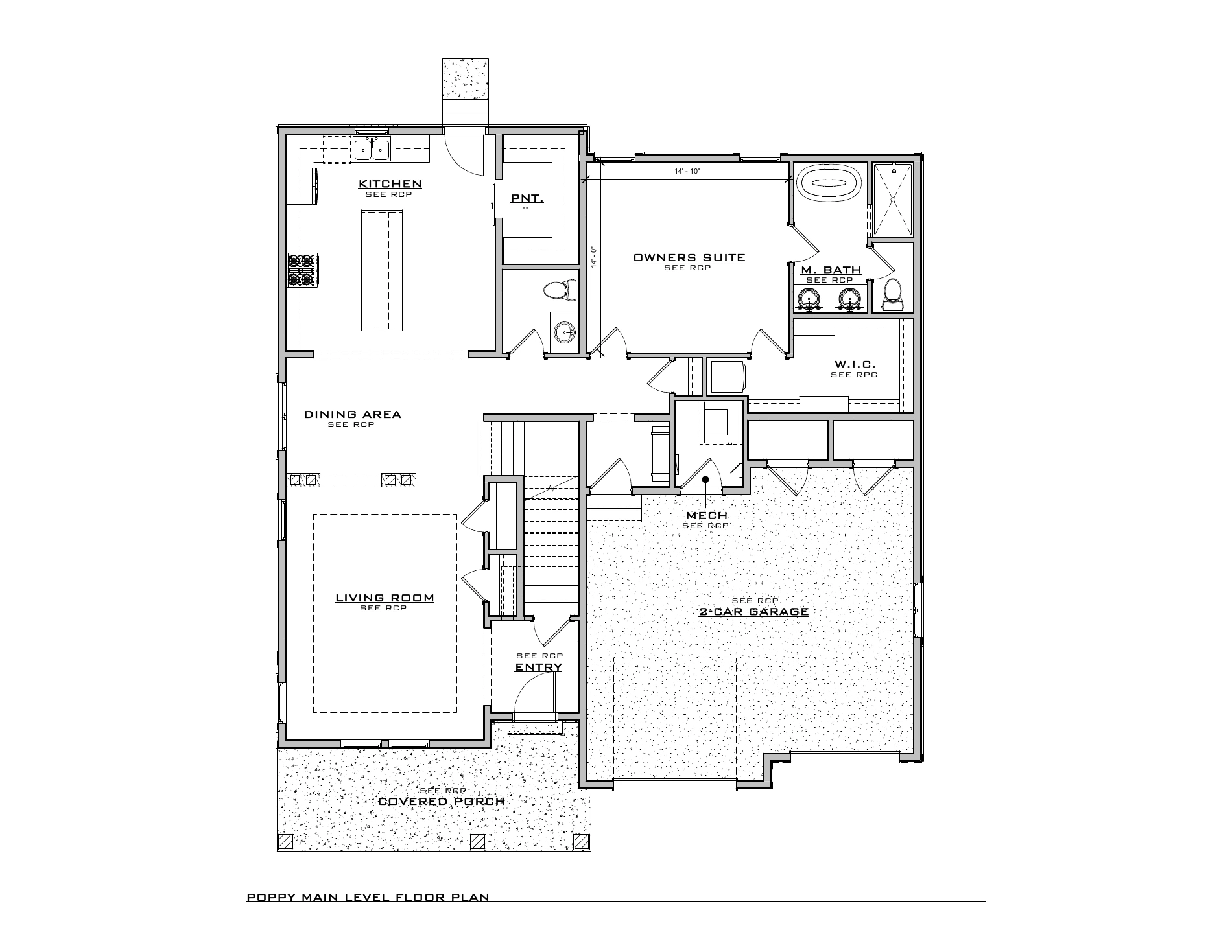 Poppy, lot TL147 — Main level architectural floor plan