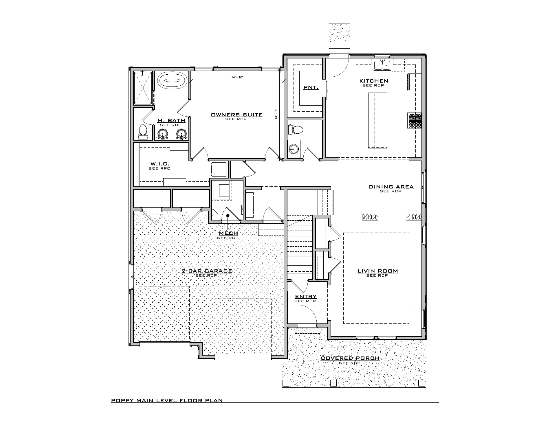 Poppy, lot TL152 — Main level architectural floor plan