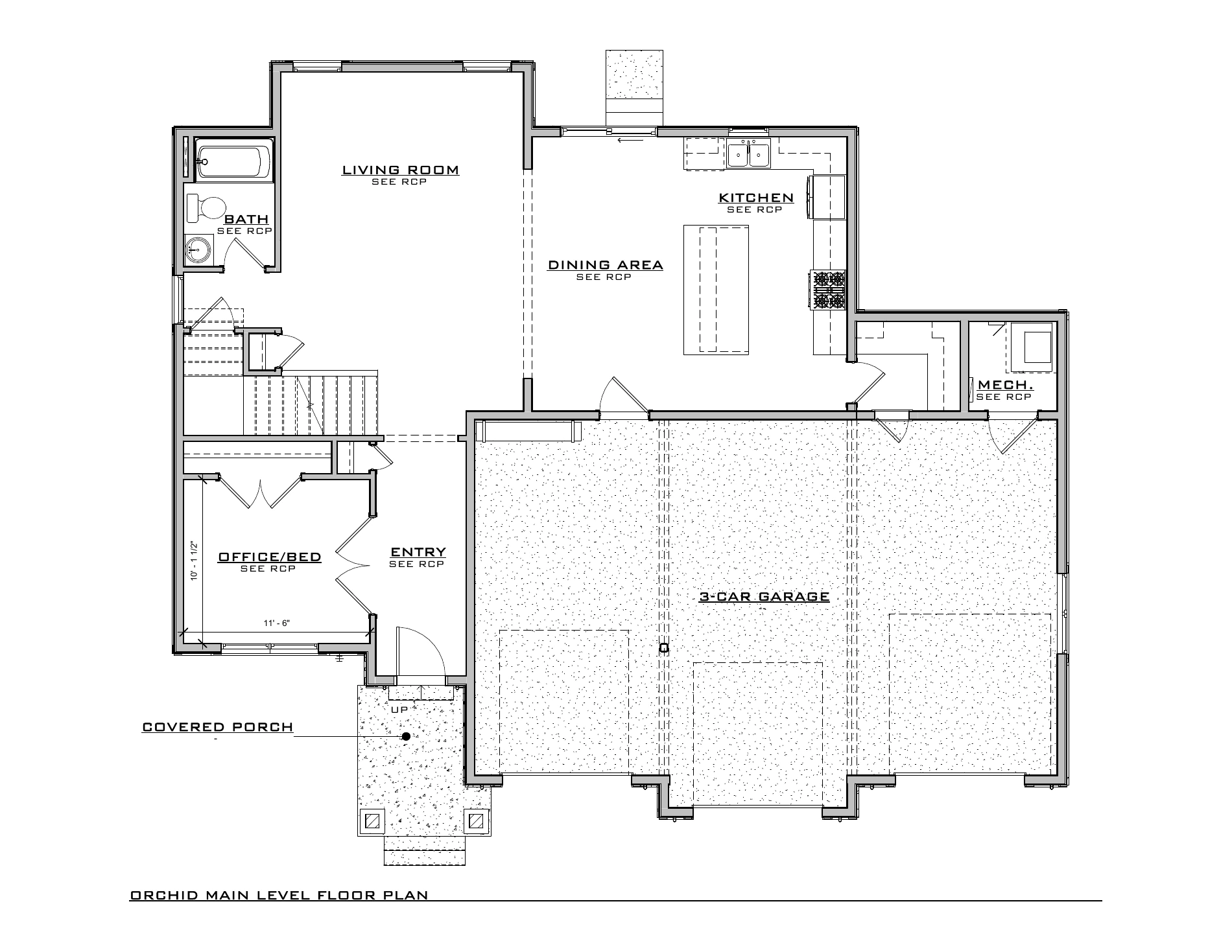 Orchid, lot TL155 — Main level architectural floor plan