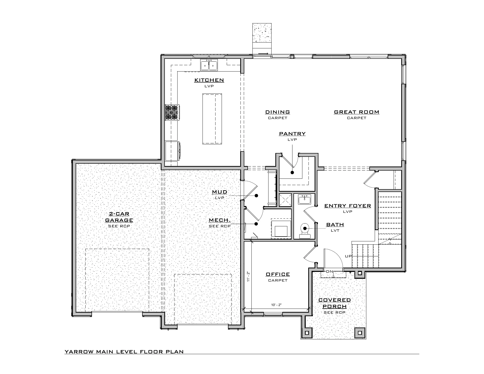 Yarrow, lot TL156 — Main level architectural floor plan