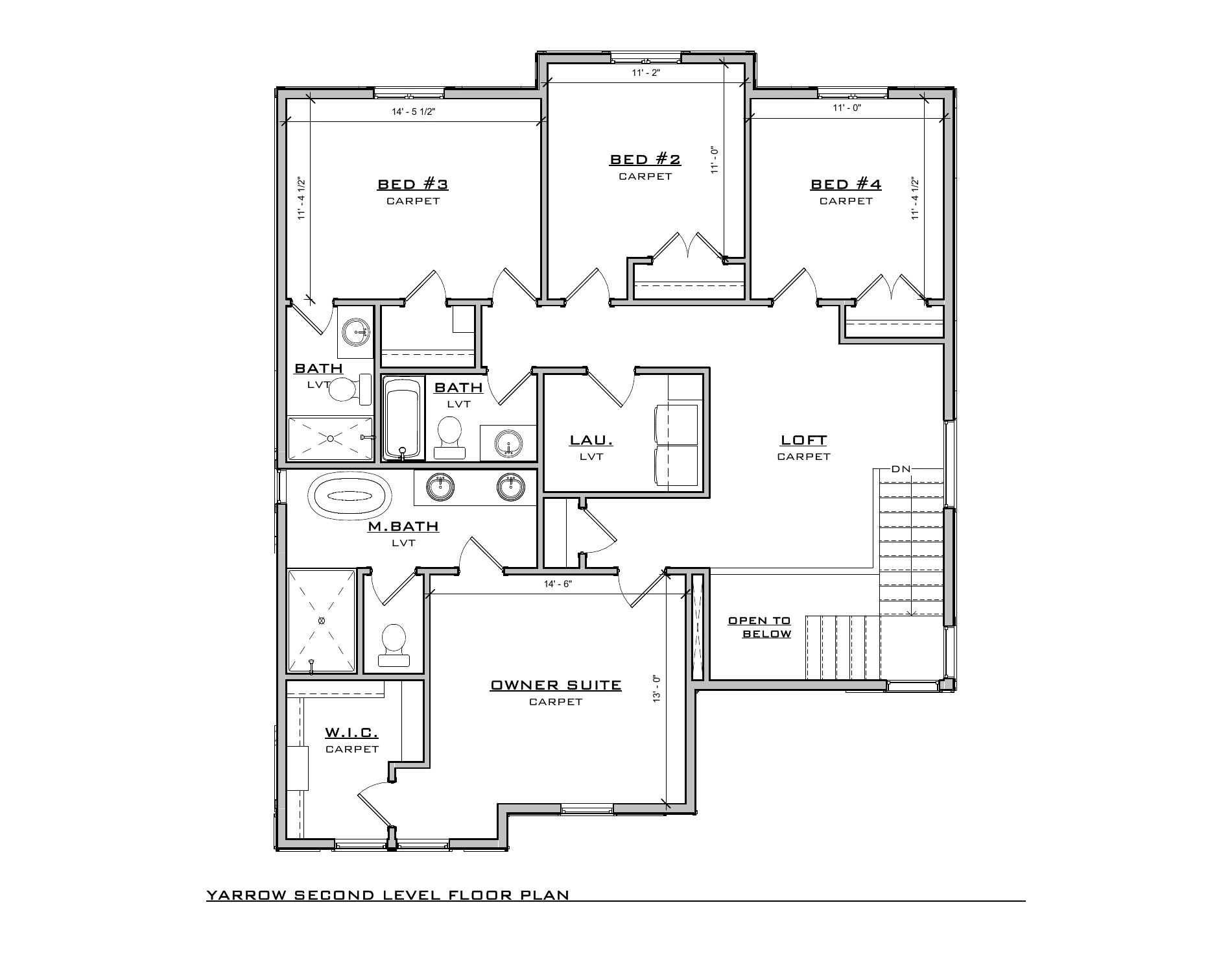Yarrow, lot TL156 — Second level architectural floor plan