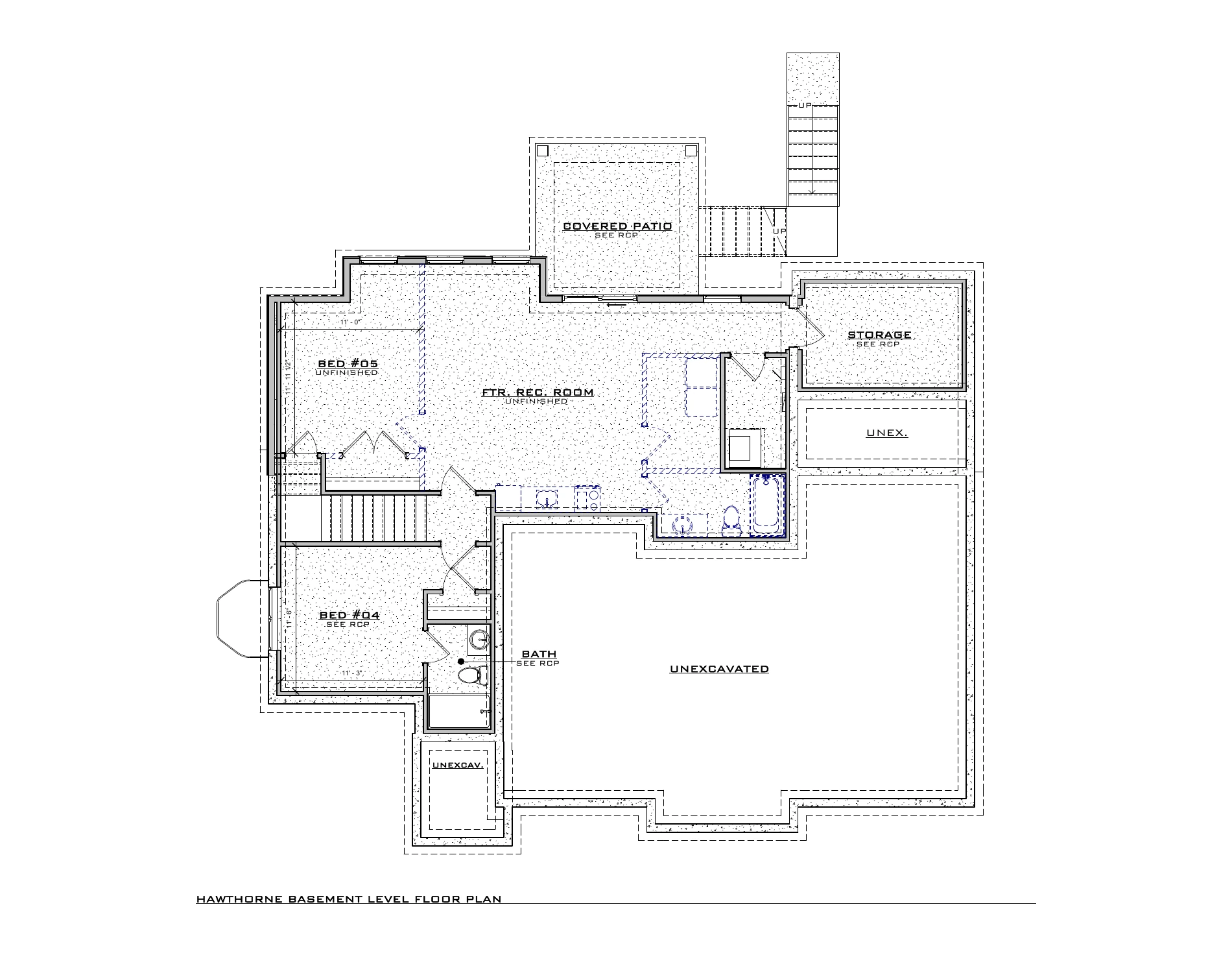Hawthorne, lot VR23 — Basement architectural floor plan