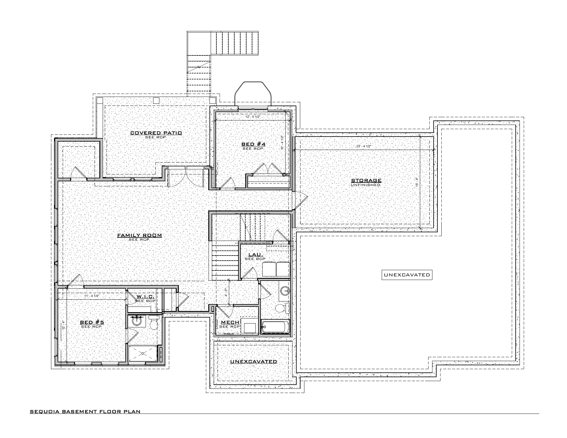 Sequoia, lot VR28 — Basement architectural floor plan