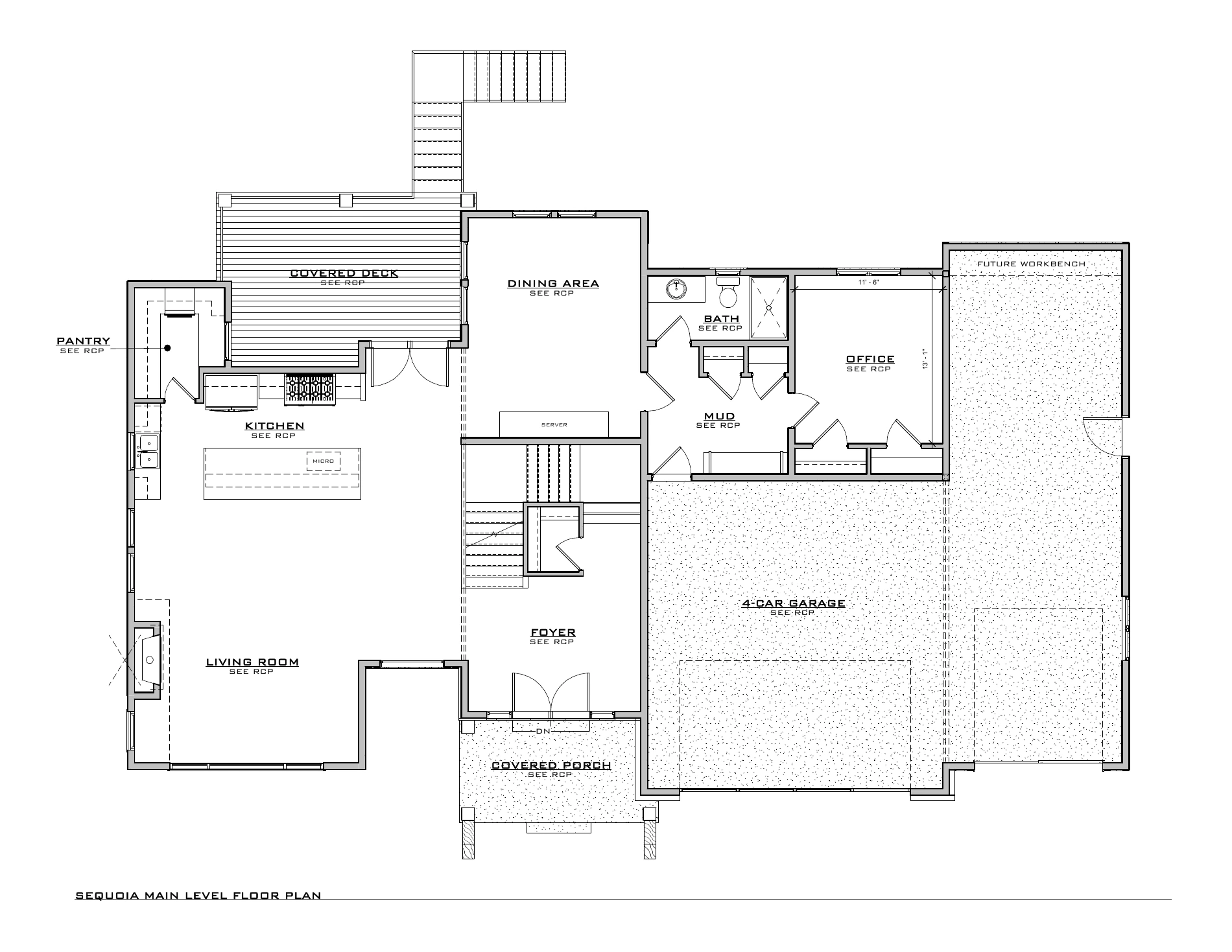 Sequoia, lot VR28 — Main level architectural floor plan