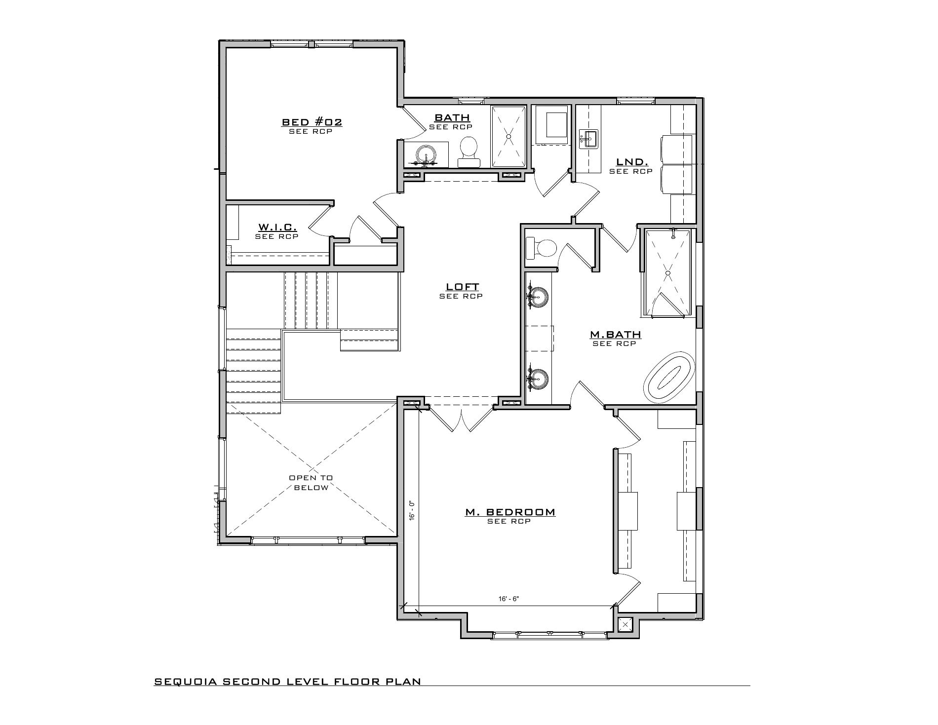 Sequoia, lot VR28 — Second level architectural floor plan