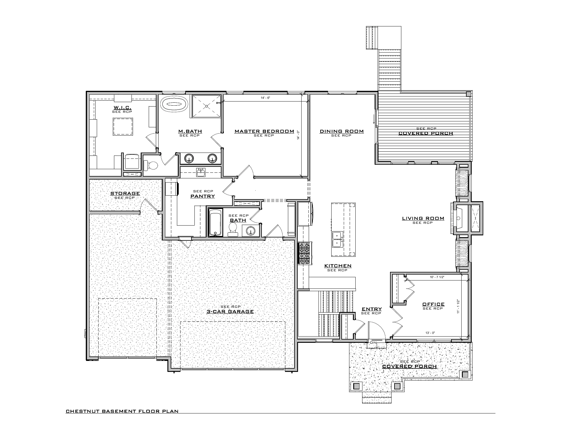 Chestnut, lot VR33 — Main level architectural floor plan
