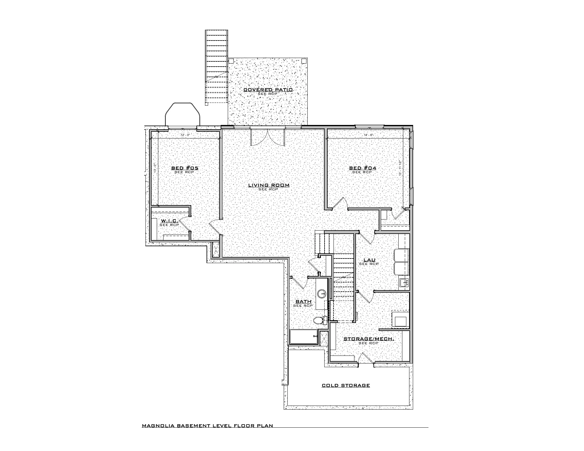 Magnolia, lot VR34 — Basement architectural floor plan