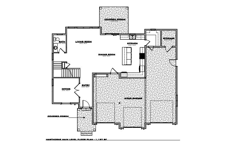 Hawthorne Main Level floor plan, General plan set
