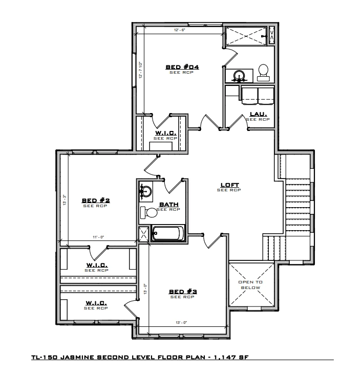 Jasmine Basement floor plan, General plan set