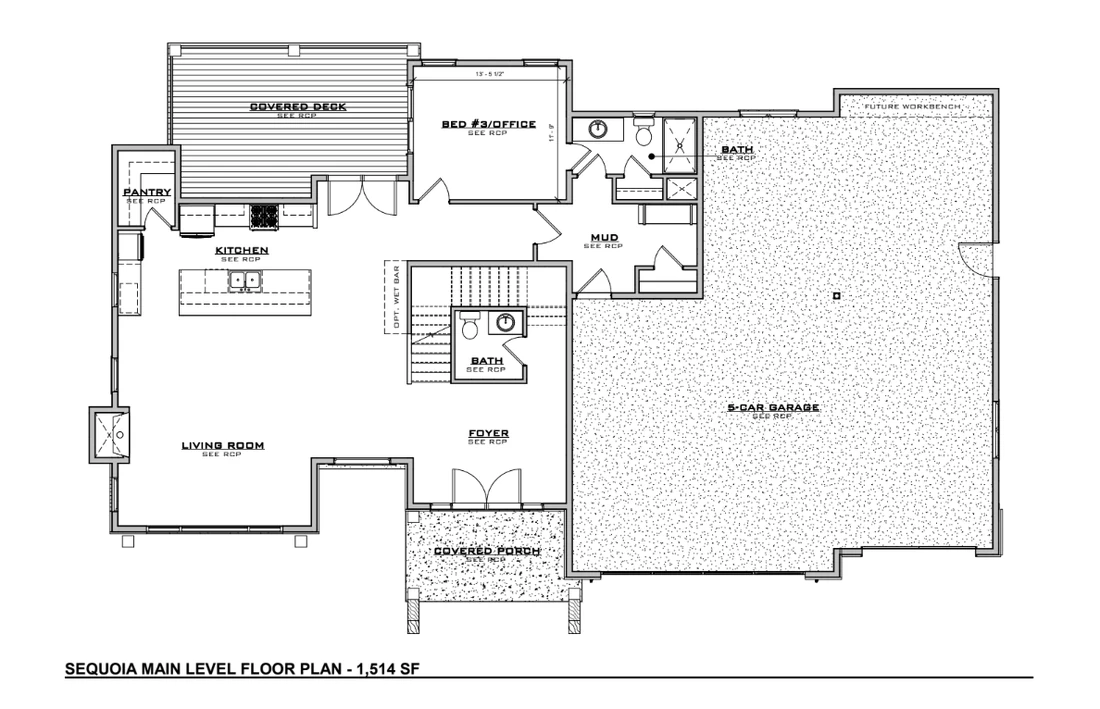 Sequoia Main Level floor plan, General plan set