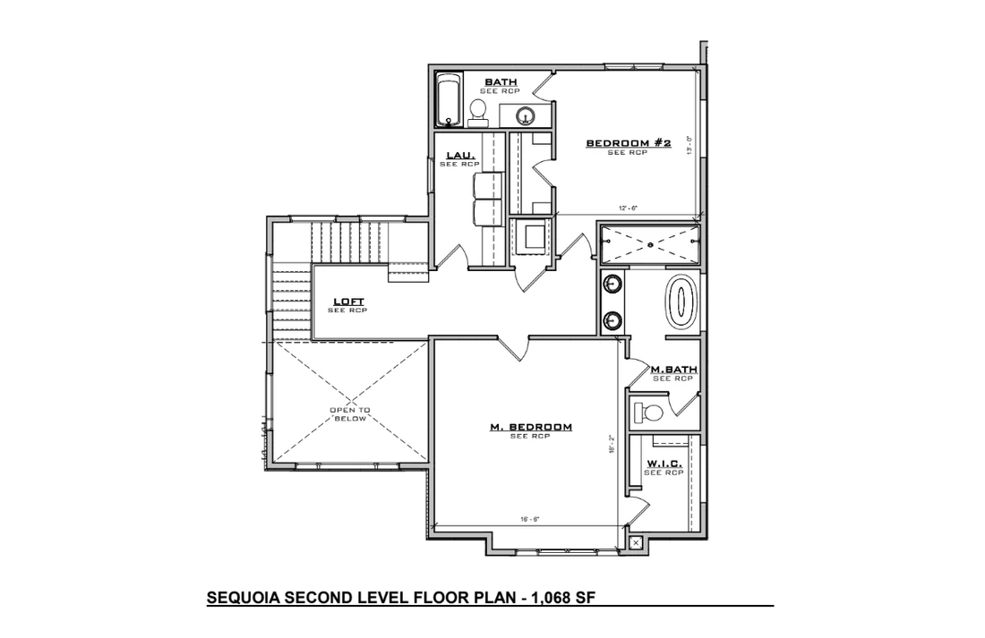 Sequoia Second Level floor plan, General plan set