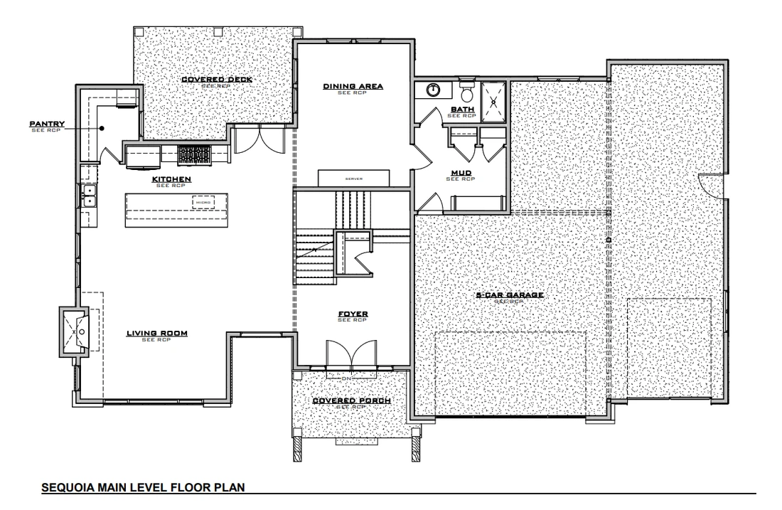 Sequoia Main Level floor plan, HF119 plan set
