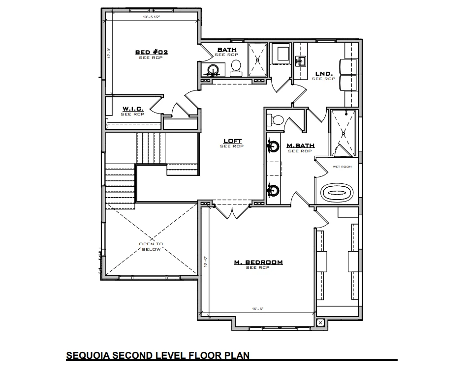 Sequoia Second Level floor plan, HF119 plan set