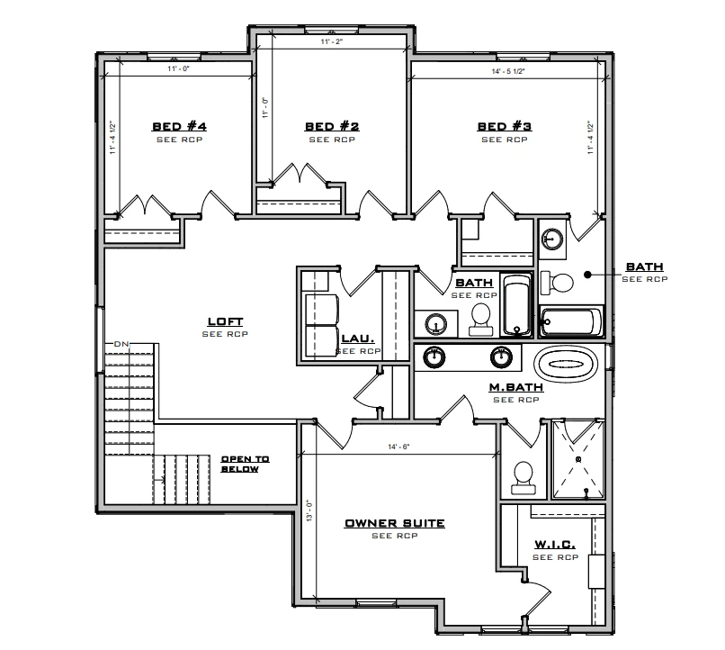 Yarrow Second Level floor plan, General plan set